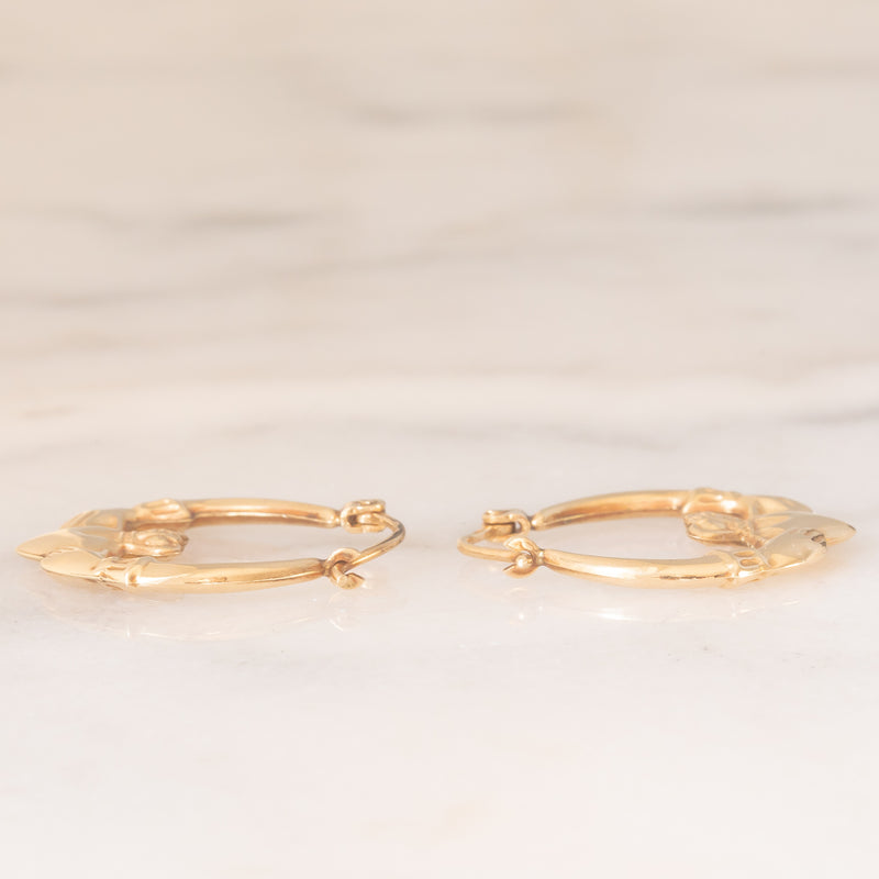 Orecchini Claddagh vintage in oro giallo 9K