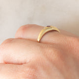 Trilogy gypsy vintage in oro giallo 14K con rubino e diamanti, anni ‘70/‘80