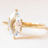 Französischer Vintage-Ring aus 18 Karat Gelbgold mit Aquamarin (ca. 1.50 ct), 60er/70er Jahre