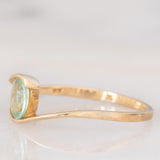 Solitario in oro giallo 9K con tormalina azzurra (0.34ct ca.)