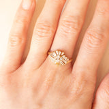Vintage-Ballerina-Ring aus 18-karätigem Gelbgold mit Diamanten im Brillant- und Spitzschliff (ca. 0.70 ctw), 80er Jahre