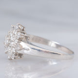 Anello a fiocco di neve in platino con diamanti di taglio brillante (0.50ctw), anni ‘70/‘80