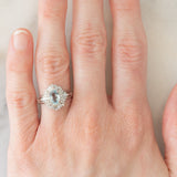 Anello ballerina vintage in platino con acquamarina (0.65ct) e diamanti (0.35ctw), anni ‘80/‘90