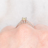 Anello vintage in platino con diamanti per un totale di 0.62ct (centrale di taglio ottagonale e di 0.33ct), anni ‘90