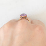 Vintage Solitärring aus 9 Karat Gelb- und Roségold mit Amethyst (ca. 1.80 ct)