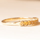 Vintage-Band aus 9-karätigem Gelbgold mit synthetischen gelben Saphiren (ca. 0.50 ctw), 60er/70er Jahre