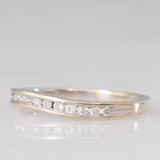 Bague vintage en or blanc 9 carats avec diamants taille brillant (environ 0.12 ct), années 90