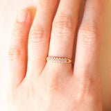 Anello vintage in oro giallo 9K con diamanti (0.15ctw ca.), anno 1993