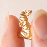 Винтажный кулон в форме кролика из желтого золота 18 карат