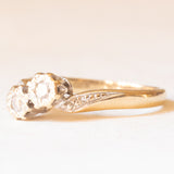Vintage Toi et Moi in 9K yellow gold with diamonds (approx. 0.10ctw), 50s
