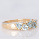 Veretta vintage in oro giallo 9K con acquamarine (0.97ctw)