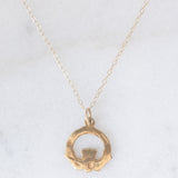 Collana vintage Claddagh in oro giallo 9K, anno 1994