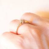 Anello vintage in oro giallo 9K con diamanti (0.10ctw ca.), anno 1995
