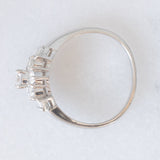 Anello a fiore vintage in platino con diamanti (0.76ctw), anni ‘80