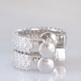 Orecchini vintage a cerchio in platino con diamanti (1ctw)