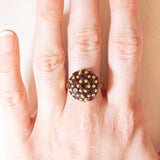 Vintage-Ring aus 18 Karat Gelbgold mit Granaten, 50er/60er Jahre