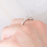 Anello a fiore vintage in platino con diamanti (1.33ctw), anni ‘90
