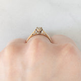 Solitario vintage in oro giallo 9K con diamante di taglio brillante (0.10ct ca.), anno 1989