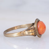 Vintage 8K Yellow Gold Orange Coral Ring, 60s