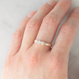 Trilogy vintage in oro giallo 14K con diamanti di taglio brillante (0.60ctw ca.), anni ‘70