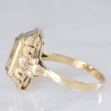 Anello da cocktail vintage in oro giallo 8K con acquamarina (2.50ct ca.), anni ‘60/‘70
