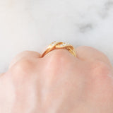 Anello vintage in oro giallo 18K con diamanti (0.20ctw ca.), anni ‘70