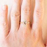 Französischer Vintage-Ring aus 18 Karat Gelbgold mit Aquamarin (ca. 1.50 ct), 60er/70er Jahre