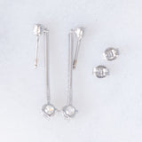 Orecchini pendenti vintage in oro bianco 18K con diamanti (1.15ctw), anni ‘90