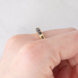 Anello “DEAREST” vintage in oro giallo 9K con diamante, smeraldo, ametista, rubino, smeraldo, zaffiro e tormalina, anno 1990