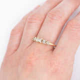 Veretta vintage in oro giallo 14K con diamanti fancy brown di taglio princess (1ctw ca.), anni ‘90