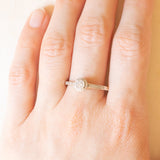 Anello vintage in oro bianco 9K con diamanti (0.22ctw ca.), anni ‘90