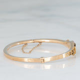 Bracciale rigido antico in oro giallo 9K con diamante di taglio rosetta, primi del ‘900