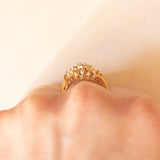 Vintage-Ballerina-Ring aus 18-karätigem Gelbgold mit Diamanten im Brillant- und Spitzschliff (ca. 0.70 ctw), 80er Jahre
