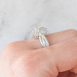 Anello a fiore vintage in platino con diamanti (1ctw), anni ‘80