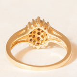 Vintage-Diamant-Blumenring aus 14-karätigem Gelbgold im Brillantschliff (ca. 0.25 ctw), 70er Jahre