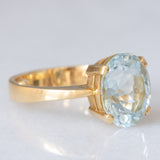 Anello da cocktail vintage in oro giallo 18K con acquamarina (3.50ct ca.), anni ‘60