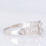 Anello a fascia vintage in platino con diamanti (0.50ctw), anni ‘80