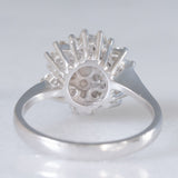 Anello a fiocco di neve in oro bianco 14K con diamanti di taglio brillante (1ctw ca.), anni ‘70/‘80