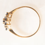 Vintage-Ring aus 9-karätigem Gelbgold mit Saphiren (ca. 0.45 ctw), 1982