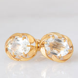 Orecchini vintage in oro giallo 14K con acquamarine (1.60ctw ca.), anni ‘70