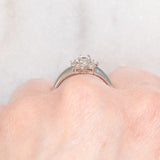 Anello a fiore vintage in platino con diamanti di taglio brillante (0.50ctw), anni ‘60/‘70