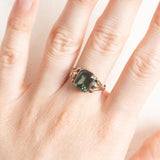 Vintage-Ring aus 8-karätigem Gelbgold mit grünem Spinell (ca. 3 Karat), 60er Jahre