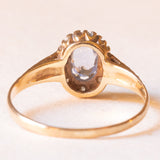 Vintage-Ring aus 9-karätigem Gelb- und Weißgold mit Saphir (ca. 0.60 ct) und Diamanten, 1987