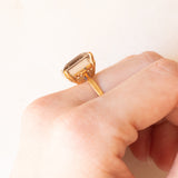 Vintage-Cocktailring aus 18 Karat Gelbgold mit Rauchquarz (ca. 7 Karat), 60er/70er Jahre