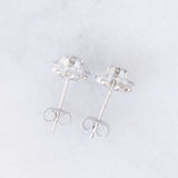 Orecchini a fiore vintage in platino con diamanti (1ctw)
