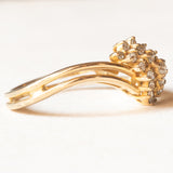 Vintage-Ring aus 9-karätigem Gelbgold mit geschliffenen Diamanten (ca. 0.21 ctw), 1989