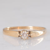 Solitario vintage in oro giallo 9K con diamante di taglio brillante (0.10ct ca.), anno 1989