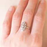 Anello Art Déco in oro bianco 14K con diamanti di taglio vecchia Europa (0.45ctw ca.), anni ‘20