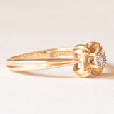 Vintage-Solitär aus 14-karätigem Gelb- und Weißgold mit Diamant (ca. 0.015 ct), 70er Jahre