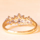 Vintage-Ring aus 9-karätigem Gelbgold mit floralem Dekor und Tansaniten (ca. 0.75 ctw), Jahr 2005